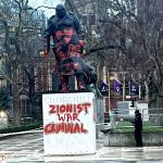 Man, 38, arrested after Churchill statue defaced with 'Zionist war criminal'