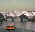 Timelapse footage shows 'giant cave' inflating on Paris bridge