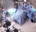 Moment earthquake shakes hospital operating room in Japan