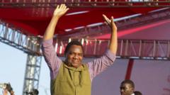 Zambia's president sworn in for second term while opponent detained